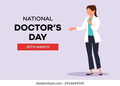 National Doctors Day concept. Colored flat vector illustration isolated.