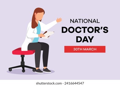 National Doctors Day concept. Colored flat vector illustration isolated.