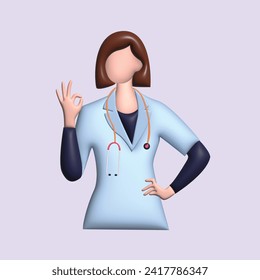 National Doctors Day concept. Realistic 3d object cartoon style.