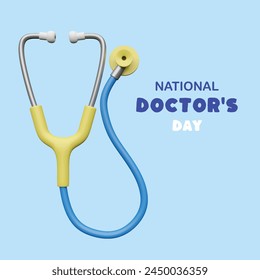 National doctor's day concept. Realistic 3d object cartoon style