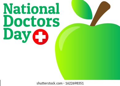 National Doctors Day concept. Template for background, banner, card, poster with text inscription. Vector EPS10 illustration