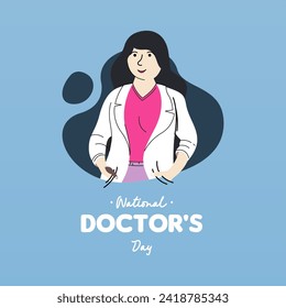 National Doctor's Day Illustration. Flat International Nurses Day Instagram Posts Collection. Flat National Doctor's Day Cards Collection