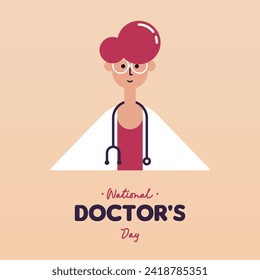 National Doctor's Day Illustration. Flat International Nurses Day Instagram Posts Collection. Flat National Doctor's Day Cards Collection