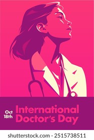 National doctors day poster. Medical iconic poster design to appreciate celebrate and recognize the contributions of physicians and doctors in illustration vector series