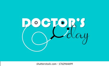 National Doctors Day. Stethoscope For A Doctors Day Vector Illustration