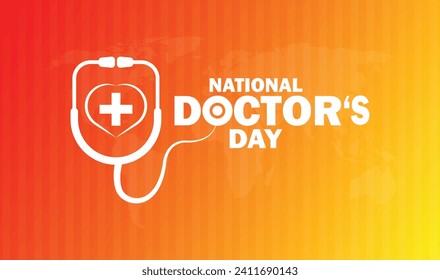 National Doctor's Day Vector illustration. Holiday concept. Template for background, banner, card, poster with text inscription. 