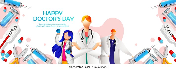 National doctors' day ,with a stethoscope closeup. Medical education. Greeting card with a doctor