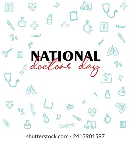 National doctors day. World doctors day template. National Doctor's Day vector.