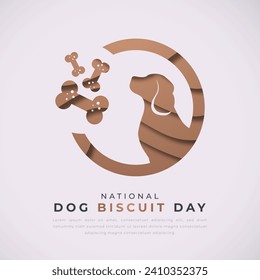 National Dog Biscuit Day Paper cut style Vector Design Illustration for Background, Poster, Banner, Advertising, Greeting Card