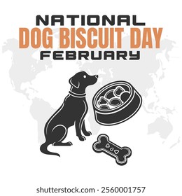 NATIONAL DOG BISCUIT DAY social media post Vector Illustration on february