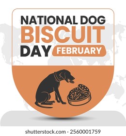 NATIONAL DOG BISCUIT DAY social media post Vector Illustration on february