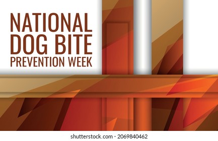 Nationale Woche zur Prävention von Bissen beim Hund. Design geeignet für Grußkartenposter und Banner