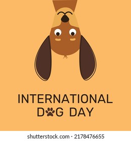 National Dog Day 26 August. Cartoon dachshund isolated vector illustration.