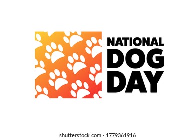 National Dog Day. August 26. Holiday concept. Template for background, banner, card, poster with text inscription. Vector EPS10 illustration