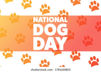 National Dog Day. August 26. Holiday concept. Template for background, banner, card, poster with text inscription. Vector EPS10 illustration