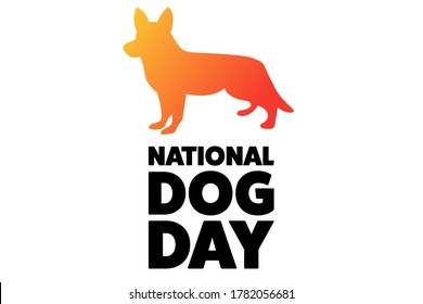 National Dog Day. August 26. Holiday concept. Template for background, banner, card, poster with text inscription. Vector EPS10 illustration