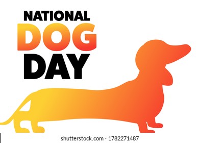 National Dog Day. August 26. Holiday concept. Template for background, banner, card, poster with text inscription. Vector EPS10 illustration