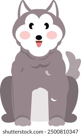 National Dog Day horizontal vector banner template with a cheerful dog sitting near a hedge. Holiday which acknowledges family dogs and dogs that work selflessly each day to save human lives.