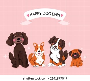 national dog day illustration vector