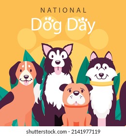 national dog day illustration vector