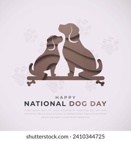 National Dog Day Paper cut style Vector Design Illustration for Background, Poster, Banner, Advertising, Greeting Card