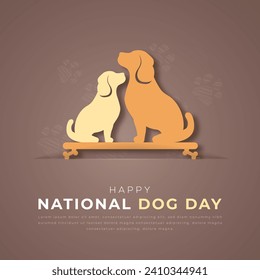 National Dog Day Paper cut style Vector Design Illustration for Background, Poster, Banner, Advertising, Greeting Card