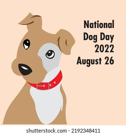 National Dog Day vector. Happy dog cartoon character. Adorable brown puppy icon vector. Super cute puppy vector. Dog Day Poster, August 26. 