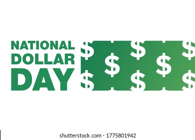 National Dollar Day. August 8. Holiday concept. Template for background, banner, card, poster with text inscription. Vector EPS10 illustration