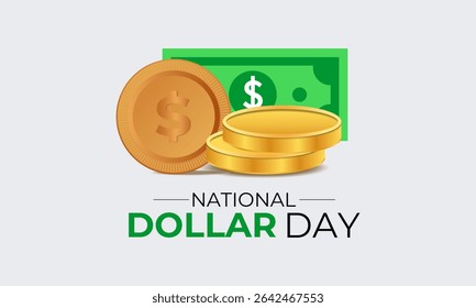 National Dollar Day, observed annually on August 8th, commemorates the creation of the U.S. monetary system. Creating for web banner, cards, prints, social media, poster, flyer and background design.