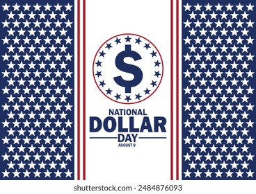 National Dollar Day Bildschirmhintergrund mit Formens und Typografie, Banner, Karte, Poster, Vorlage. Nationaler Dollar-Tag, Hintergrund