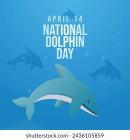 National Dolphin Day design template good for celebration usage. dolphin vector illustration. flat design. vector eps 10.