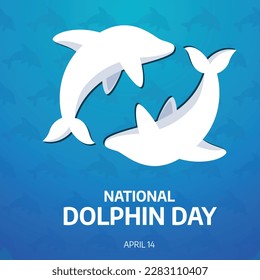 national dolphin day. dolphin day greeting vector design. flat illustration dolphin day. dolphin vector illustration.