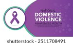 National domestic violence awareness month is observed every year in october. Domestic violence awareness month, background with purple ribbon. Vector illustration.
