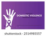 National domestic violence awareness month is observed every year in october. Domestic violence awareness month, background with purple ribbon. Vector illustration.
