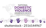 National domestic violence awareness month is observed every year in october. Domestic violence awareness month, background with purple ribbon. Vector illustration.
