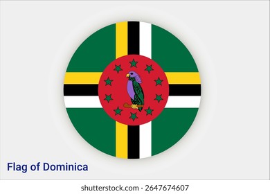 National Dominica flag. High detailed flag of Dominica. North America. 3D illustration.
