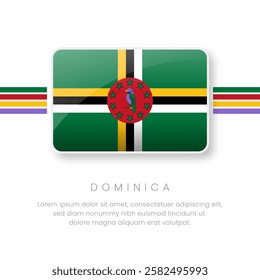 National Dominica Flag.Vector Dominica Button Flag. Realistic National Flag Design and Vector Template.