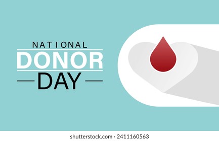 National Donor Day observed every year on february 14. Vector health banner, flyer, poster and social medial template design.