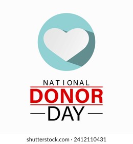 National Donor Day observed every year on february 14. Vector health banner, flyer, poster and social medial template design.