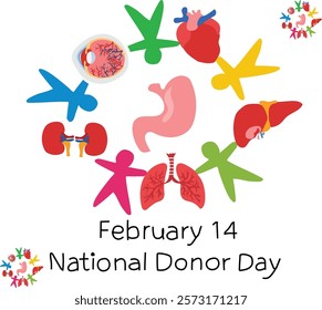 National Donor Day vector illustration. Good for banner, poster, greeting card, party card, invitation, template, advertising, campaign, and social media.