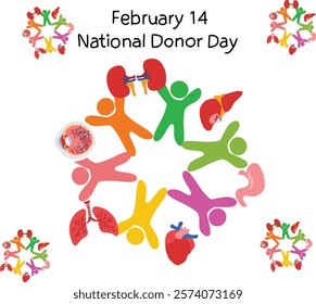 National Donor Day vector illustration. Good for banner, poster, greeting card, party card, invitation, template, advertising, campaign, and social media.