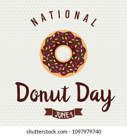 National Donut Day card or background. vector illustration.