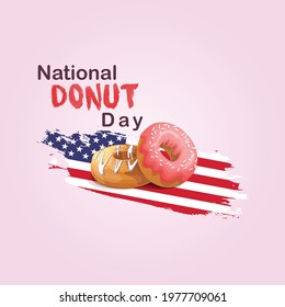 National Donut Day. Colorful Background Design 