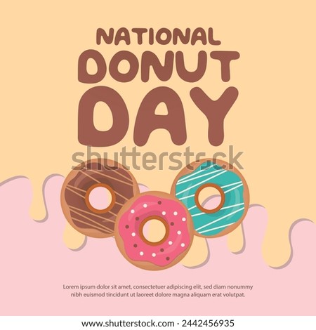 National Donut Day design template good for celebration usage. flat design. eps 10. donut vector illustration.