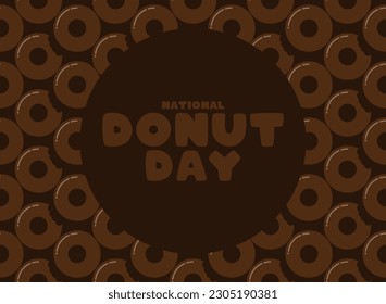 Día Nacional del Donut. Primer viernes de junio. Donuts sin foco. Cartel. banner, tarjeta, fondo. Eps 10.