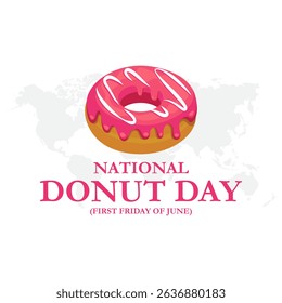 National donut day, june 4, National Donut Day, vector illustration. suitable for web banner campaign