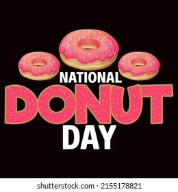 National donut day. Donut day t shirt and mug design vector illustration.