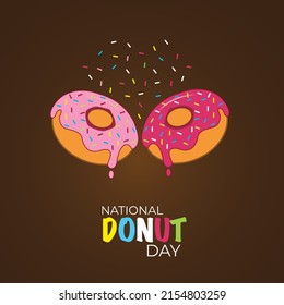 National donut day. Template for background, banner, card, poster. vector illustration.