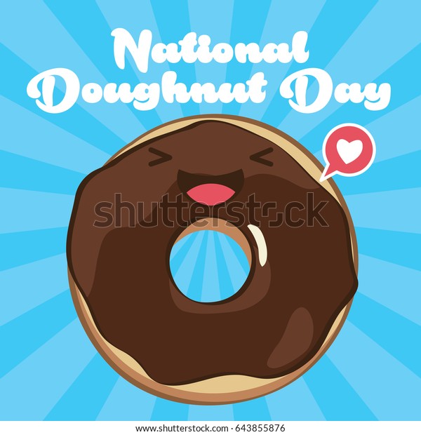 National Donut Day Vector Illustion Cute Stock Vector Royalty Free 643855876