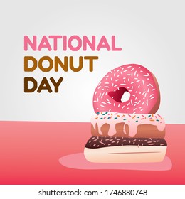 National Donut Day Vector Illustration 